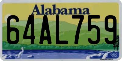 AL license plate 64AL759