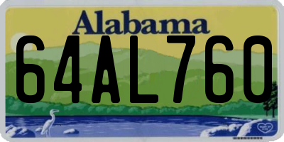 AL license plate 64AL760