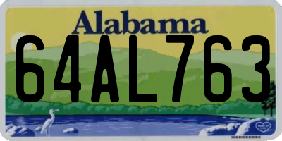 AL license plate 64AL763