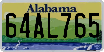 AL license plate 64AL765