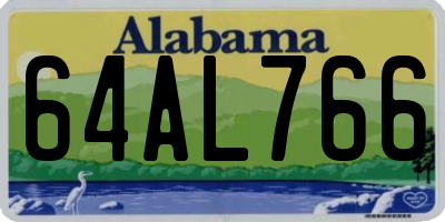 AL license plate 64AL766