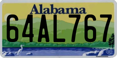 AL license plate 64AL767