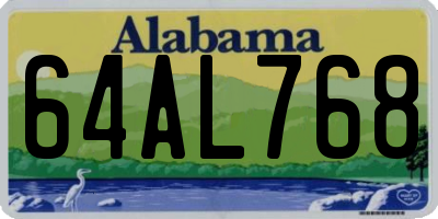 AL license plate 64AL768