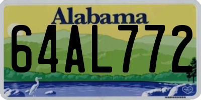 AL license plate 64AL772