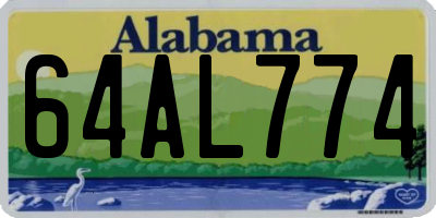 AL license plate 64AL774