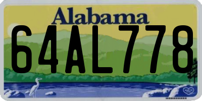AL license plate 64AL778