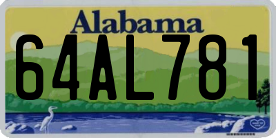 AL license plate 64AL781