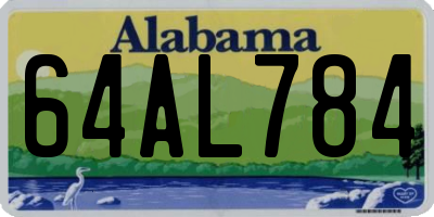 AL license plate 64AL784