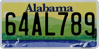 AL license plate 64AL789