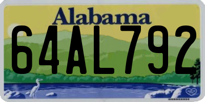 AL license plate 64AL792