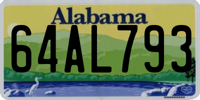 AL license plate 64AL793