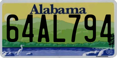 AL license plate 64AL794