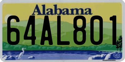 AL license plate 64AL801