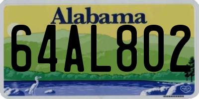 AL license plate 64AL802