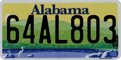 AL license plate 64AL803