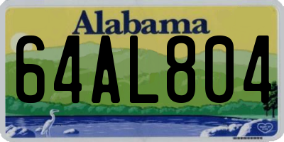 AL license plate 64AL804