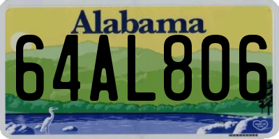 AL license plate 64AL806