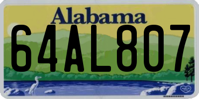 AL license plate 64AL807