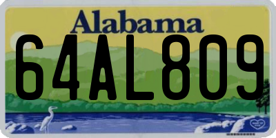 AL license plate 64AL809