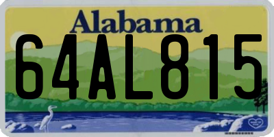AL license plate 64AL815