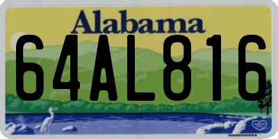 AL license plate 64AL816
