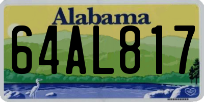 AL license plate 64AL817