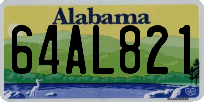 AL license plate 64AL821