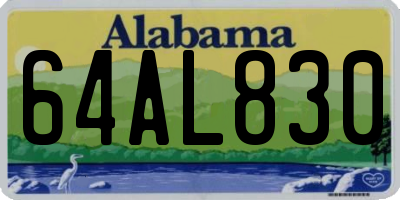 AL license plate 64AL830