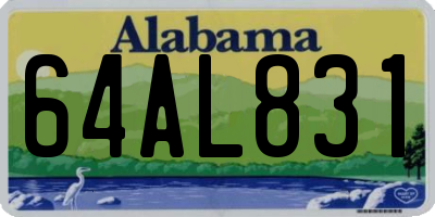 AL license plate 64AL831