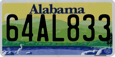 AL license plate 64AL833