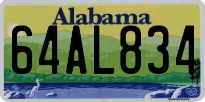 AL license plate 64AL834
