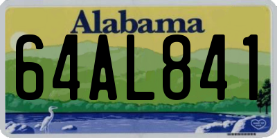 AL license plate 64AL841