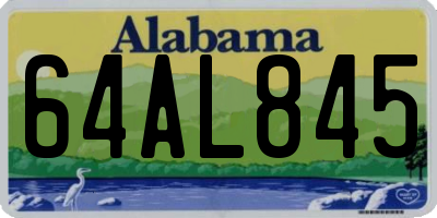 AL license plate 64AL845