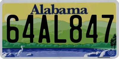 AL license plate 64AL847