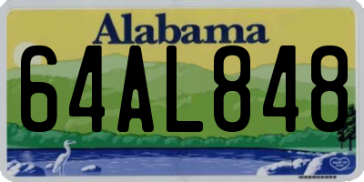 AL license plate 64AL848