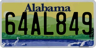 AL license plate 64AL849
