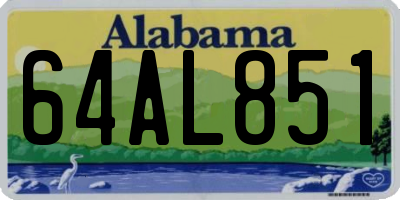 AL license plate 64AL851