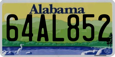 AL license plate 64AL852