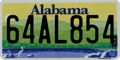 AL license plate 64AL854