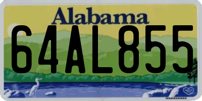 AL license plate 64AL855