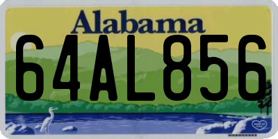 AL license plate 64AL856