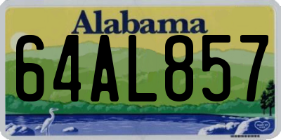 AL license plate 64AL857