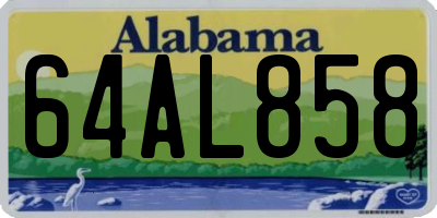 AL license plate 64AL858