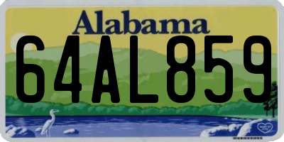 AL license plate 64AL859