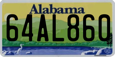 AL license plate 64AL860