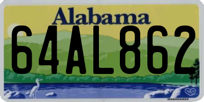 AL license plate 64AL862