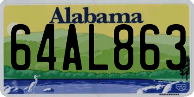 AL license plate 64AL863