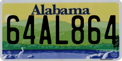 AL license plate 64AL864