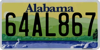 AL license plate 64AL867