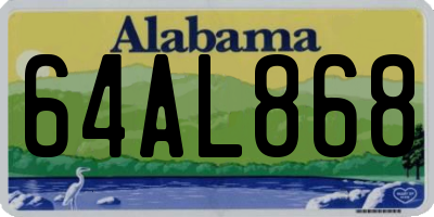AL license plate 64AL868